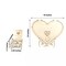 13" Natural Wooden Heart Drop Top Frame Wedding Guest Book Sign Set Party Event